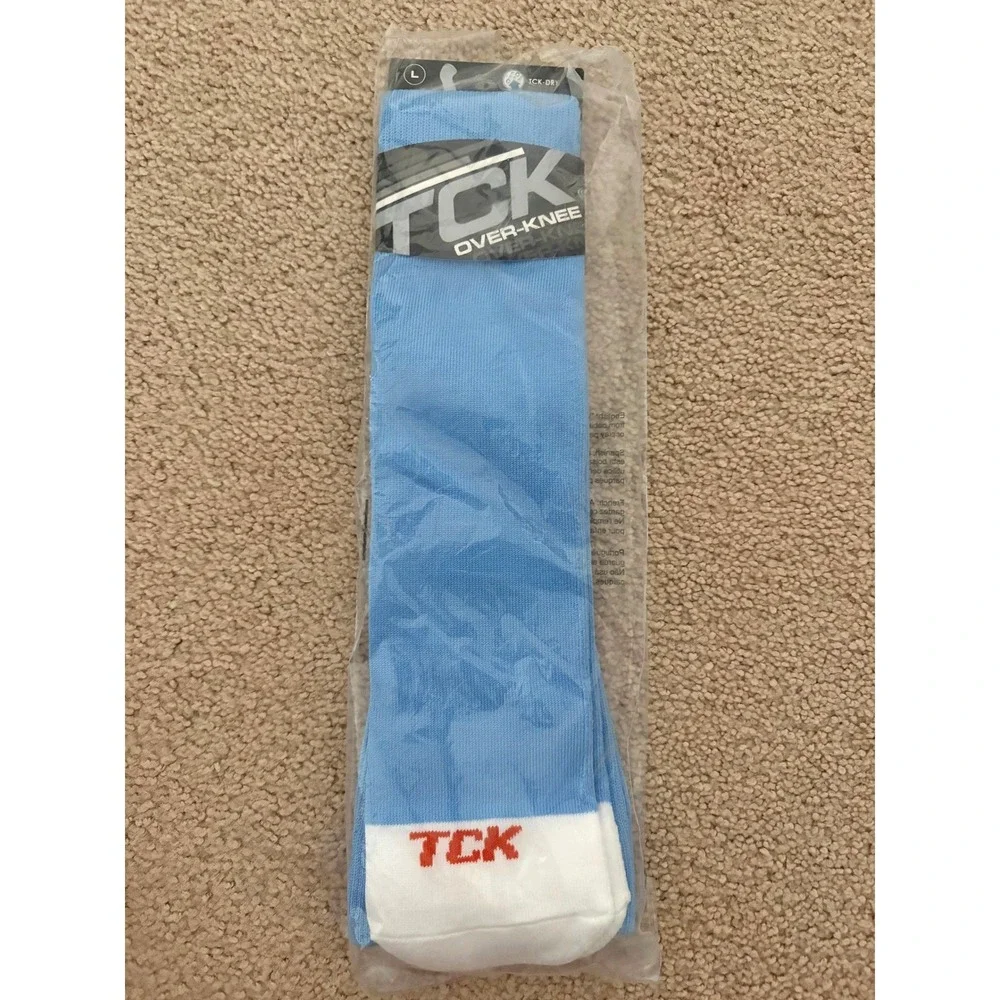 TCK Over-Knee Sports Socks Large Columbia Blue Performance TCK-Dry New